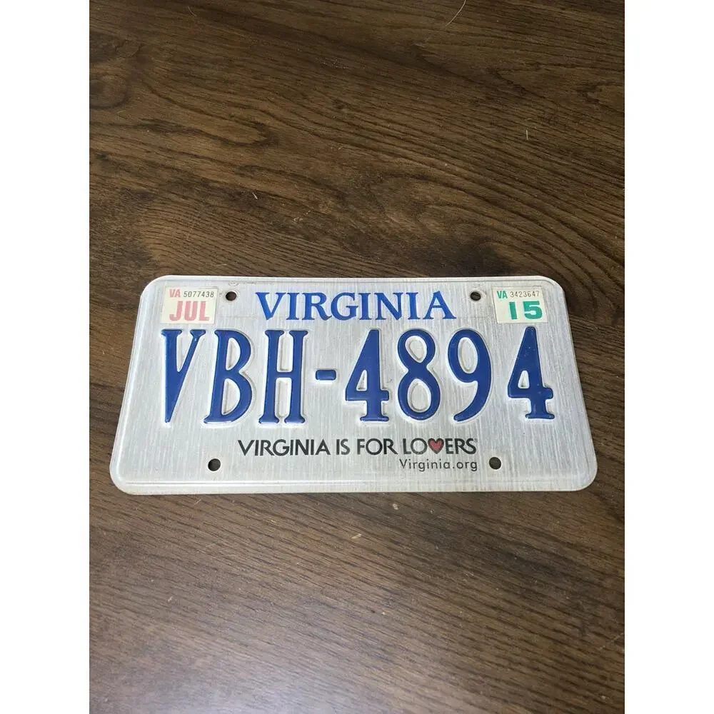 Vintage Virginia - Virginia is for Lovers US Car License Number‎ Plate VBH-4894